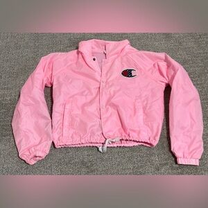 Champion pink coach style cropped windbreaker jacket woman’s small